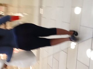 Big black ass in see thru Spandex