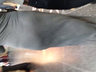 Sexy ass in grey dress