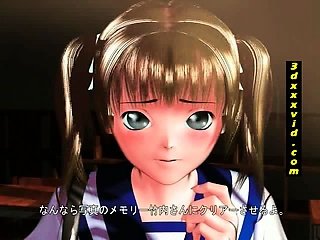 Nhút nhát 3D Anime Schoolgirl Hiện Tits