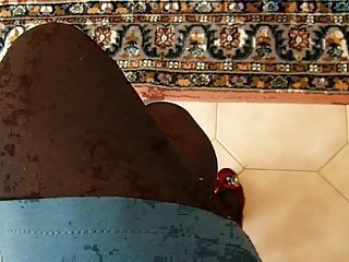 Blu पोशाक और ऊँची एड़ी के जूते jessykyna