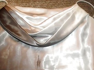 Ombre mini setinat vestit de negre, blanc, i Silver